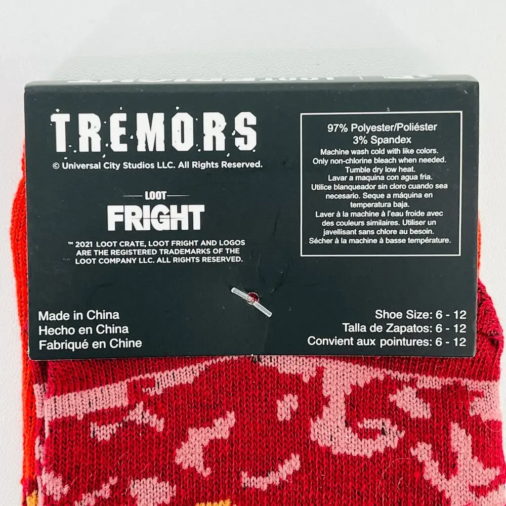Loot Wear Exclusive Tremors Crew Socks Loot Fright 2021 Shoe Sz 6-12 Loot Crate